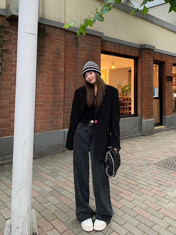 Black Straight Jeans