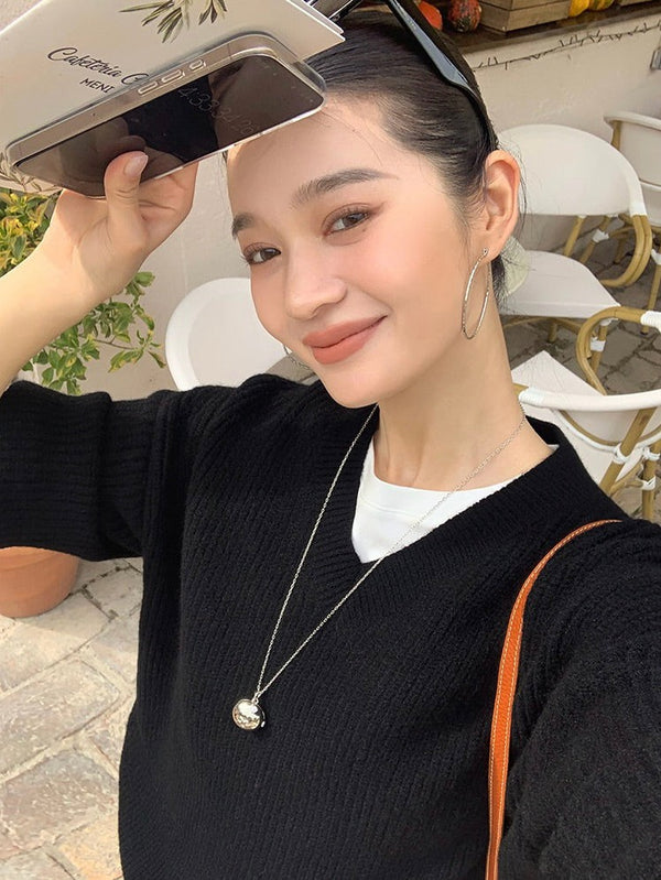V-neck Pullover Sweater