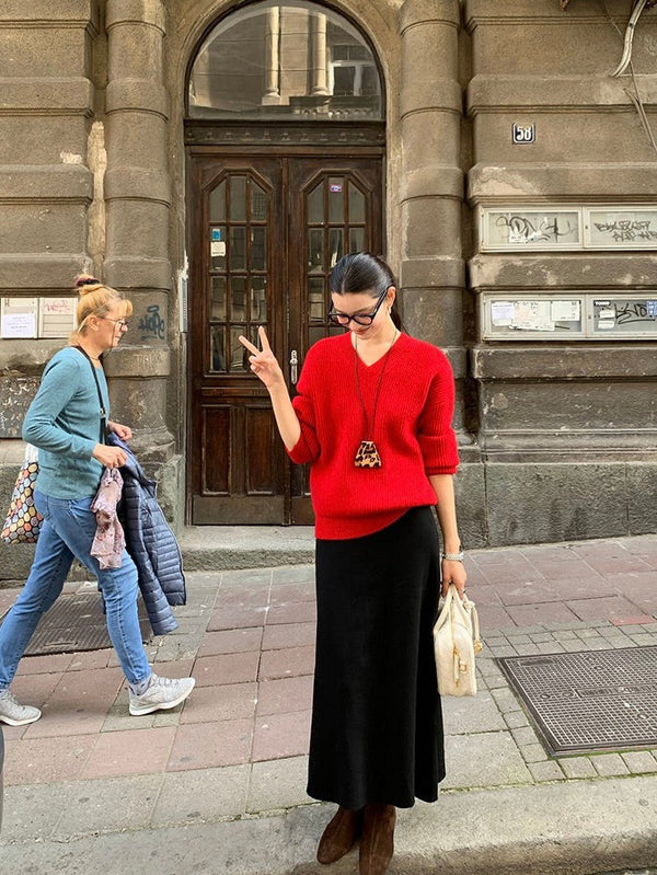 V-neck Pullover Sweater
