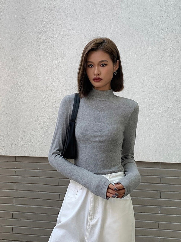 Half-high Collar Slim-fit Knitted Sweater