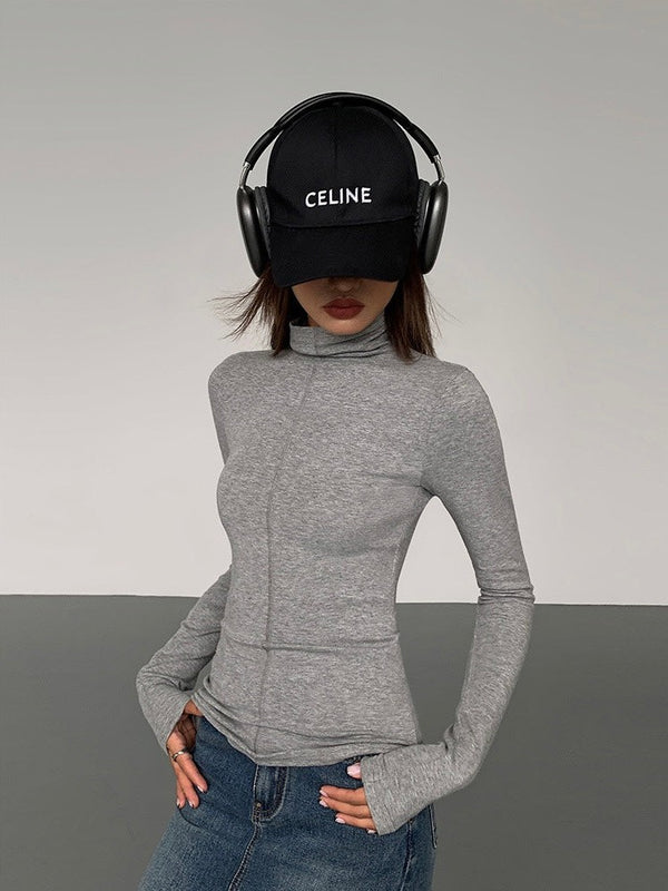High Collar Slim Fit Knit