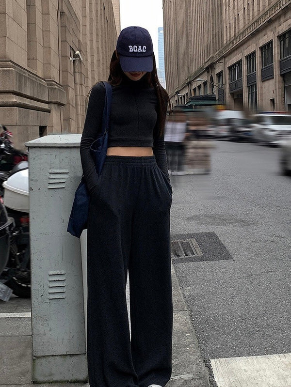 Elastic Wide Leg Sweatpants