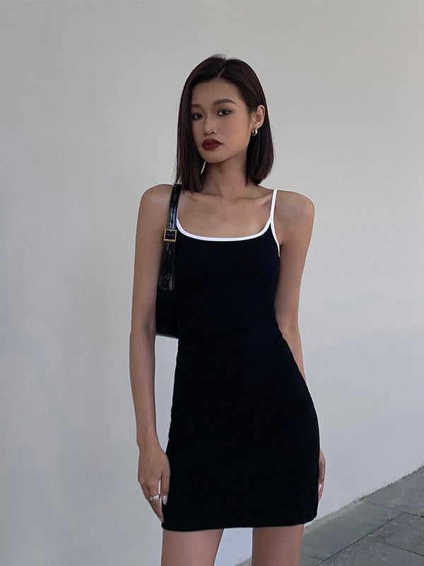 Suspender Knitted Short Dress