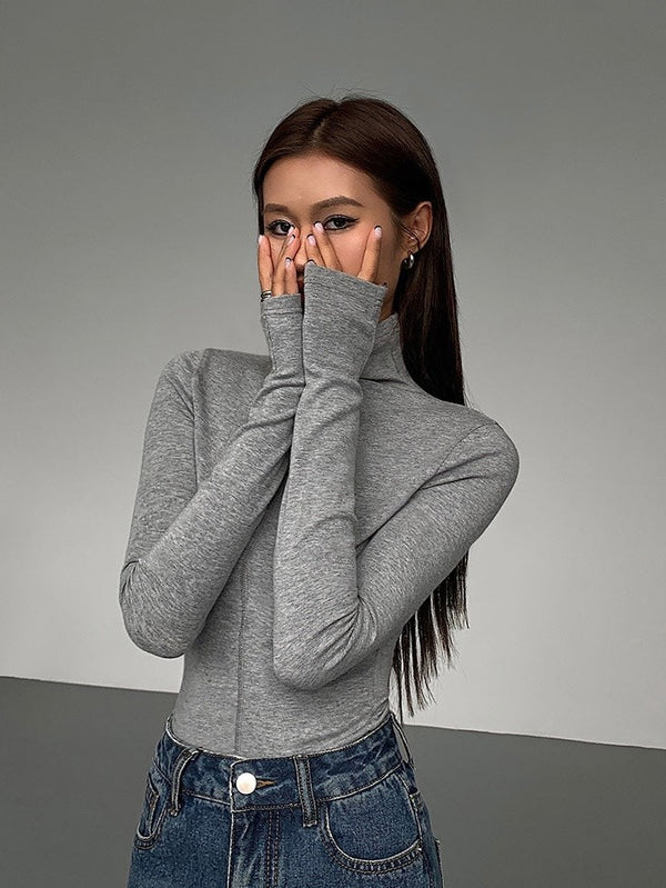 High Collar Slim Fit Knit