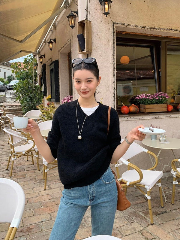 V-neck Pullover Sweater