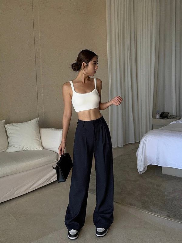 High Waist Straight Pants