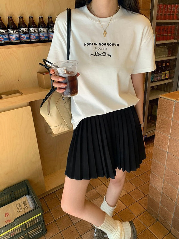 A-line Pleated Short Skirt