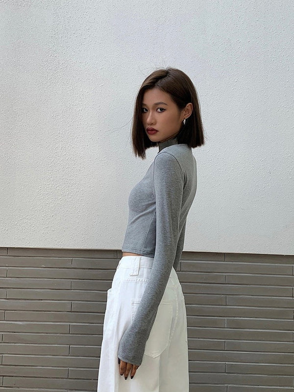 Half-high Collar Slim-fit Knitted Sweater