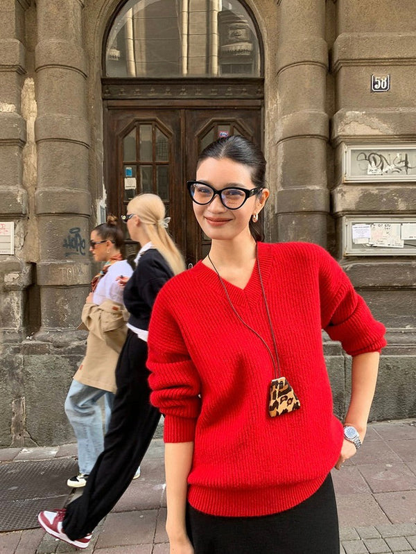 V-neck Pullover Sweater