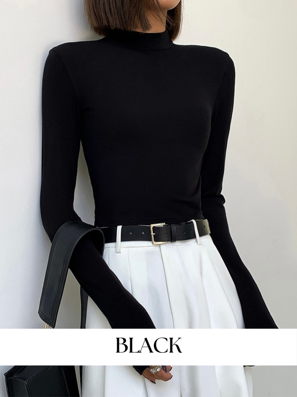 Half-high Collar Slim-fit Knitted Sweater