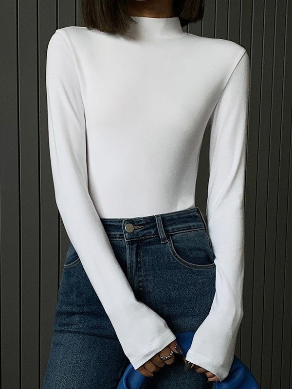 Half-high Collar Slim-fit Knitted Sweater