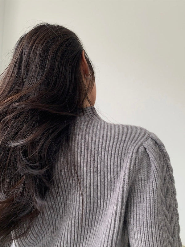 Cable Knitted Half Turtleneck Sweater