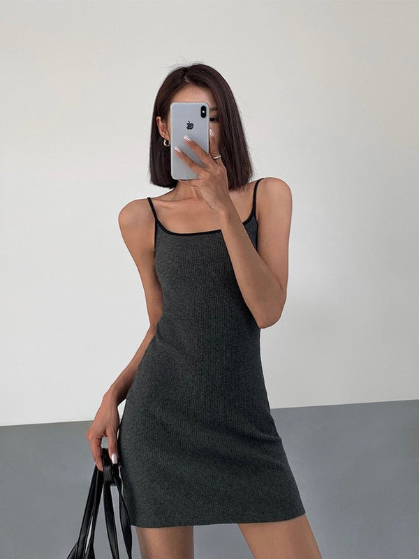 Suspender Knitted Short Dress
