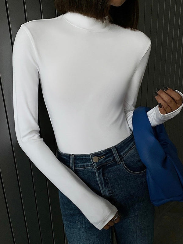 Half-high Collar Slim-fit Knitted Sweater