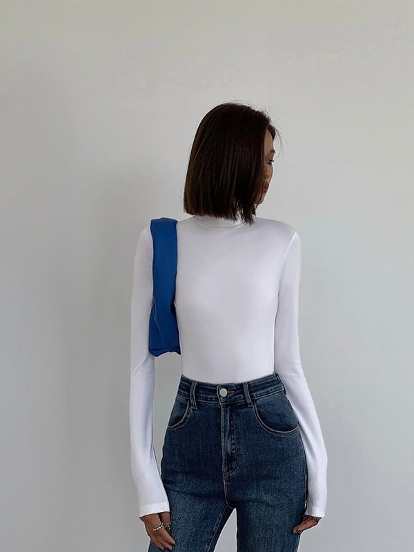 Half-high Collar Slim-fit Knitted Sweater