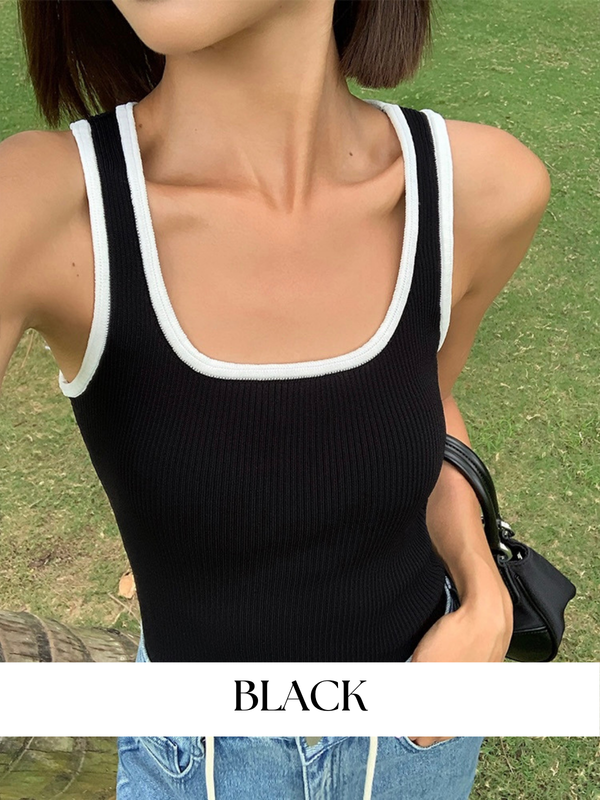 Contrast Color U-neck Camisole