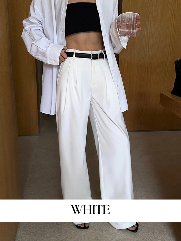 High Waist Straight Pants