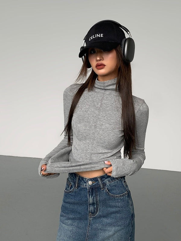High Collar Slim Fit Knit