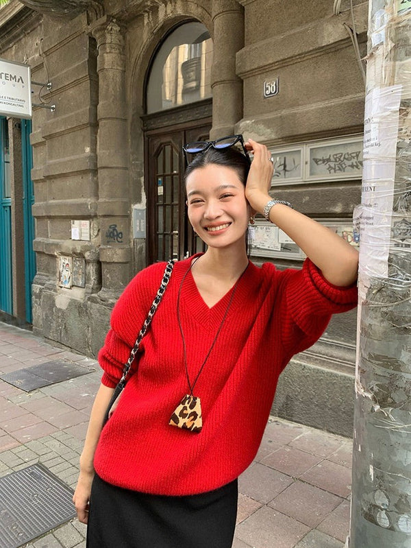 V-neck Pullover Sweater