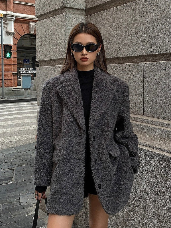Gray Lazy Fur Jacket