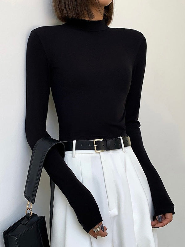 Half-high Collar Slim-fit Knitted Sweater