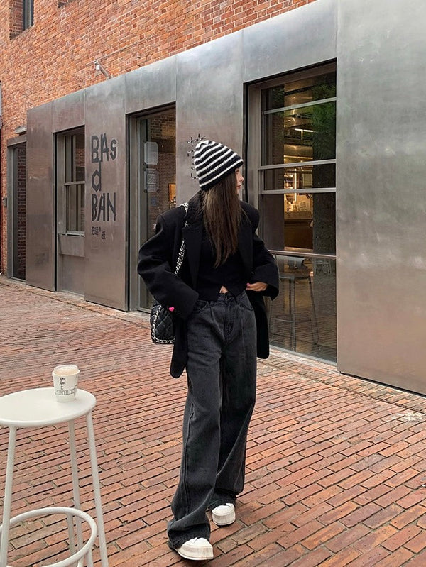 Black Straight Jeans