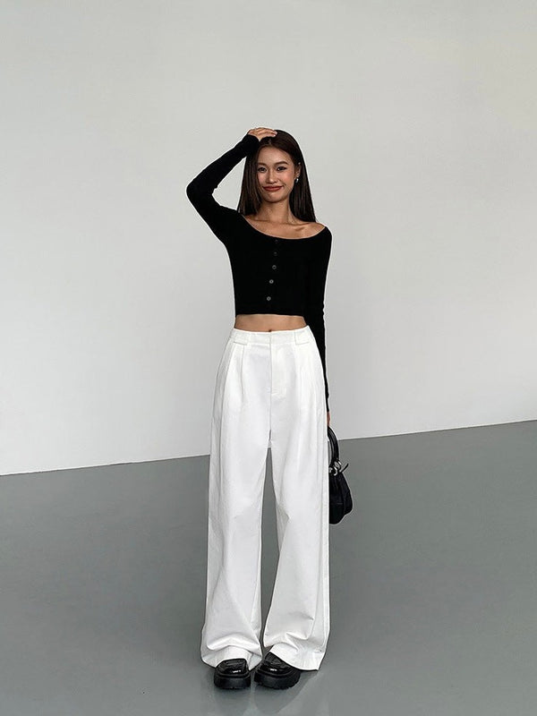 Round Neck Button Sweater