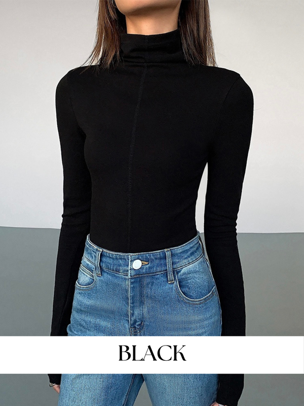 High Collar Slim Fit Knit