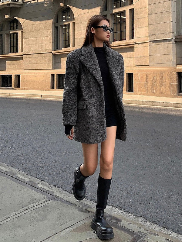 Gray Lazy Fur Jacket