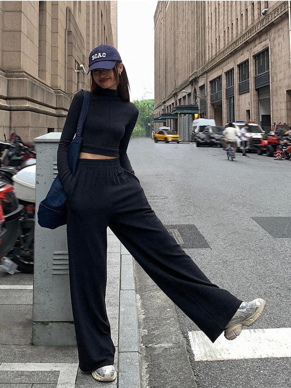 Elastic Wide Leg Sweatpants