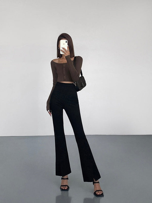 Round Neck Button Sweater