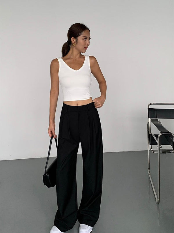 High Waist Straight Pants