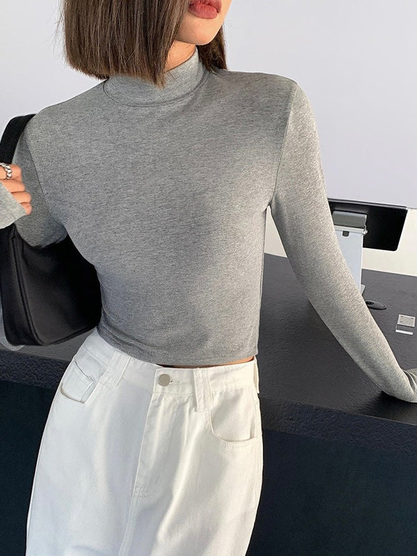 Half-high Collar Slim-fit Knitted Sweater