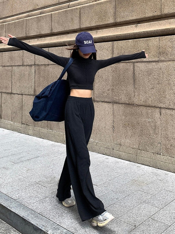Elastic Wide Leg Sweatpants