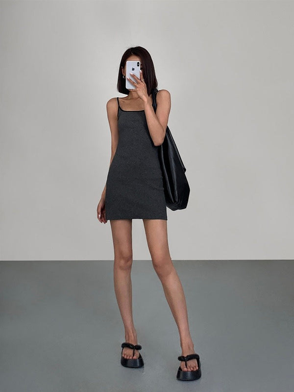 Suspender Knitted Short Dress