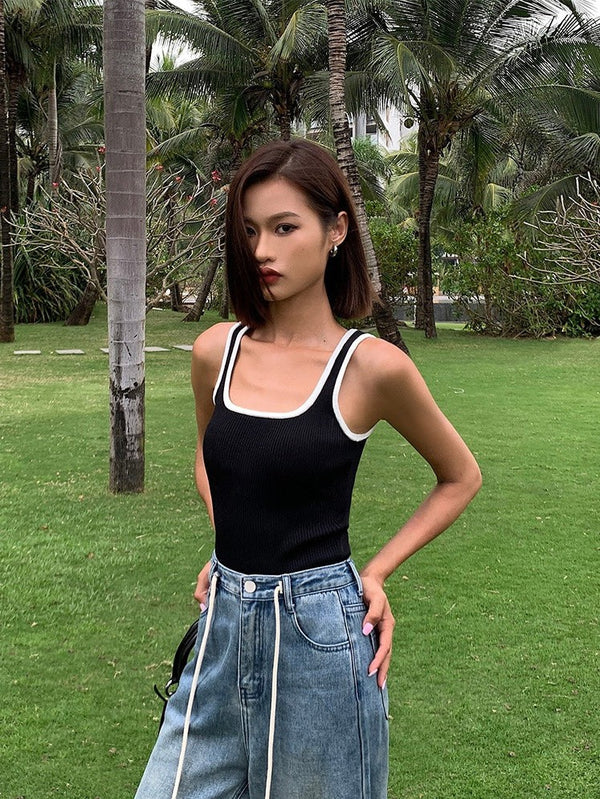 Contrast Color U-neck Camisole