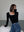 Contrast Square Collar Knit T-shirt