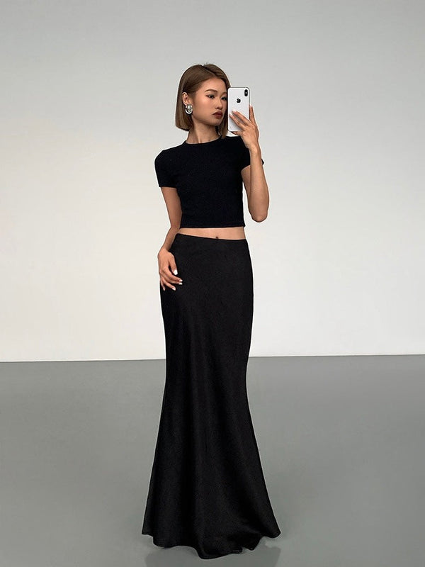 High Waist Fishtail Long Skirt