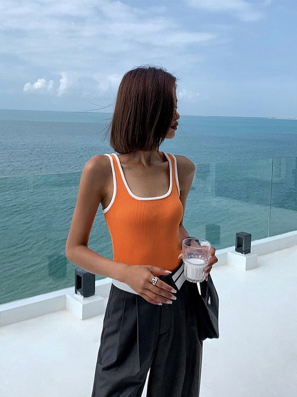 Contrast Color U-neck Camisole