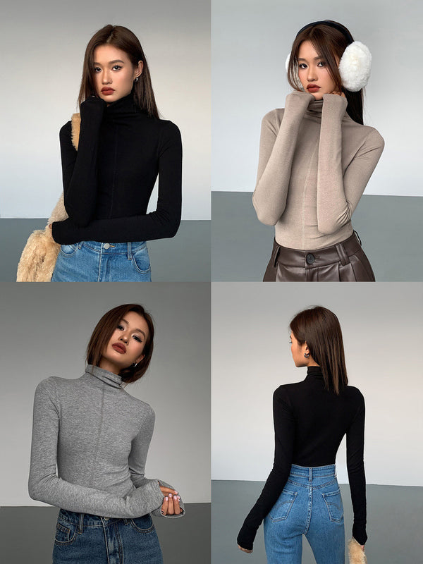 High Collar Slim Fit Knit