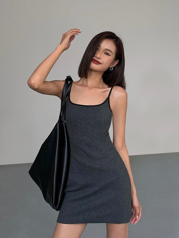Suspender Knitted Short Dress