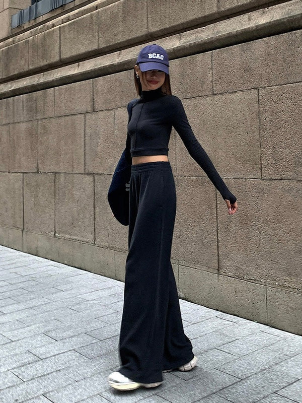 Elastic Wide Leg Sweatpants